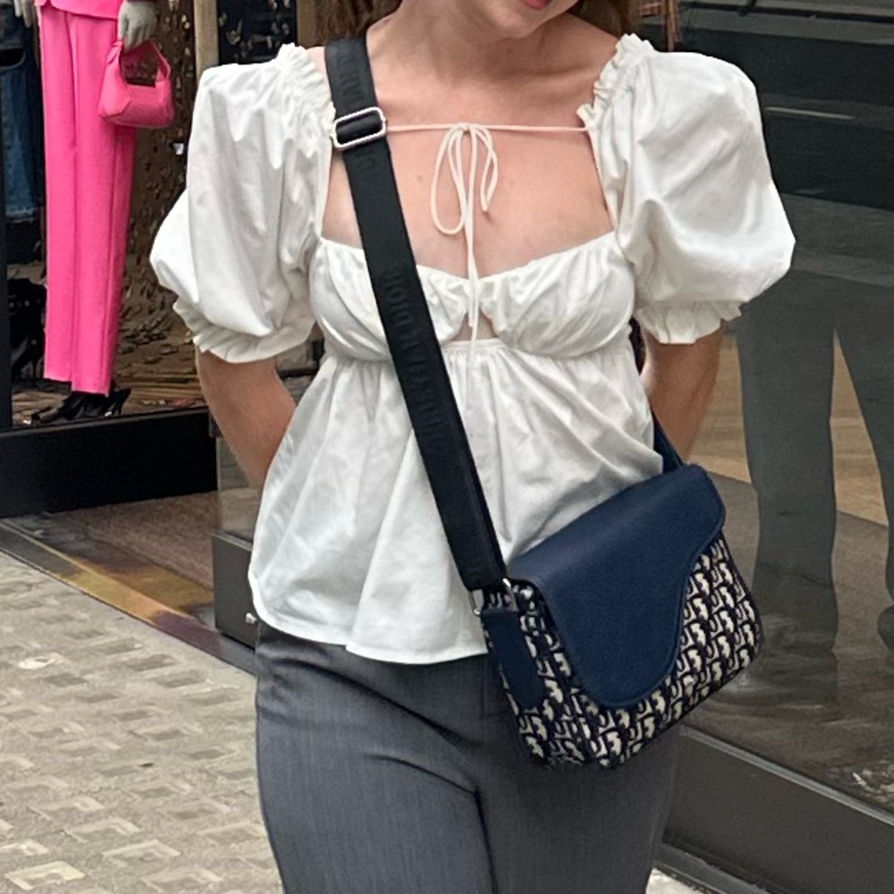 For Love and Lemons - Peplum, Puff Sleeve Blouse
